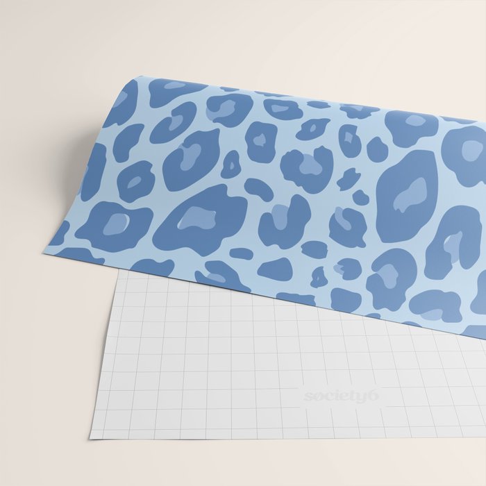 ultra bold leopard blue pastel Wrapping Paper Gallery Image 2