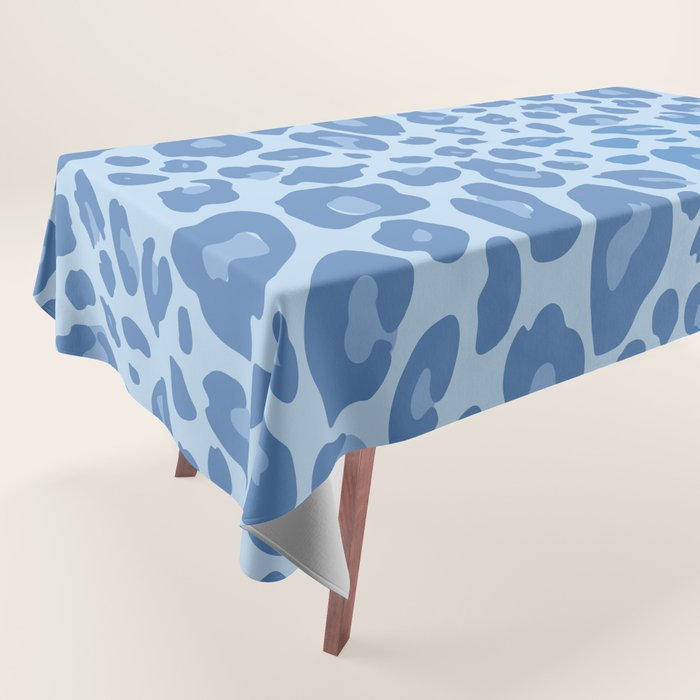 ultra bold leopard blue pastel Tablecloth Gallery Image 1