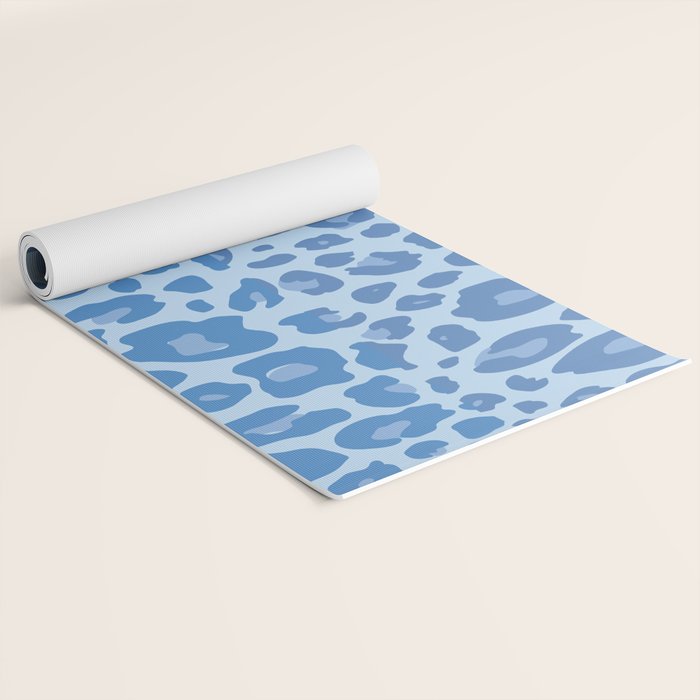 ultra bold leopard blue pastel Yoga Mat Gallery Image 2