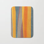Yellow Orange Blue Beige Brown Modern MCM Art Bath Mat Gallery Image 1