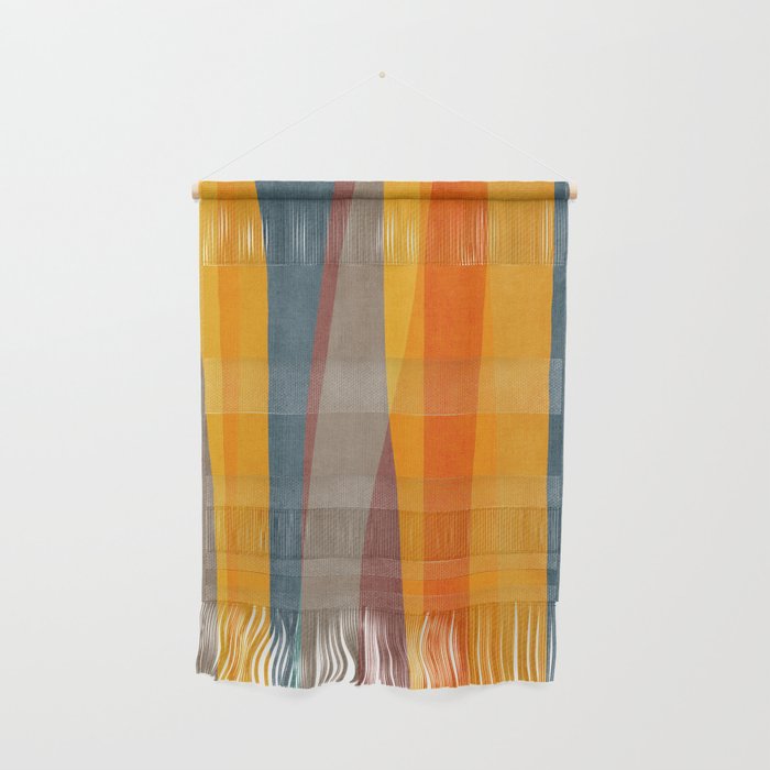 Yellow Orange Blue Beige Brown Modern MCM Art Wall Hanging Gallery Image 1