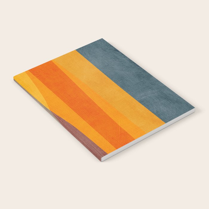 Yellow Orange Blue Beige Brown Modern MCM Art Notebook Gallery Image 1