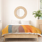 Yellow Orange Blue Beige Brown Modern MCM Art Duvet Cover Gallery Image 3