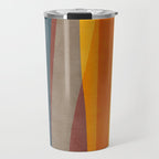 Yellow Orange Blue Beige Brown Modern MCM Art Travel Mug Gallery Image 1