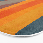 Yellow Orange Blue Beige Brown Modern MCM Art Bath Mat Gallery Image 3
