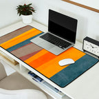 Yellow Orange Blue Beige Brown Modern MCM Art Desk Mat Gallery Image 2