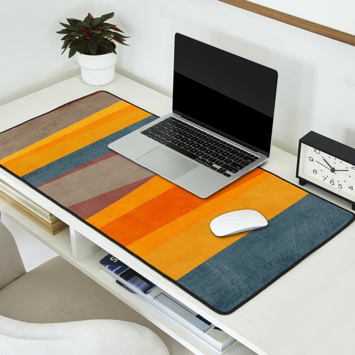 Yellow Orange Blue Beige Brown Modern MCM Art Desk Mat Gallery Image 2