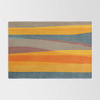 Yellow Orange Blue Beige Brown Modern MCM Art Rug Gallery Image 2