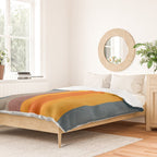 Yellow Orange Blue Beige Brown Modern MCM Art Duvet Cover Gallery Image 2
