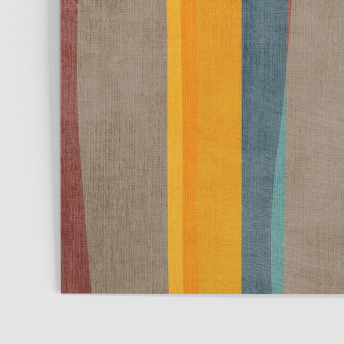 Yellow Orange Blue Beige Brown Modern MCM Art Poster Gallery Image 3