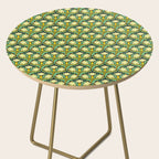 Art Nouveau Pattern 2 Cream Yellow Ochre Sage Green On Dark Blue Side Table Gallery Image 2