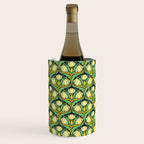 Art Nouveau Pattern 2 Cream Yellow Ochre Sage Green On Dark Blue Wine Chiller Gallery Image 1