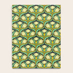 Art Nouveau Pattern 2 Cream Yellow Ochre Sage Green On Dark Blue Notebook Gallery Image 4