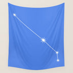 Aries Zodiac Star Constellation Line Art Bright Blue Wall Tapestry Gallery Image 4