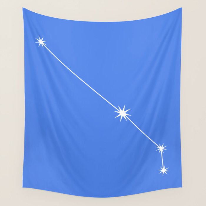 Aries Zodiac Star Constellation Line Art Bright Blue Wall Tapestry Gallery Image 4