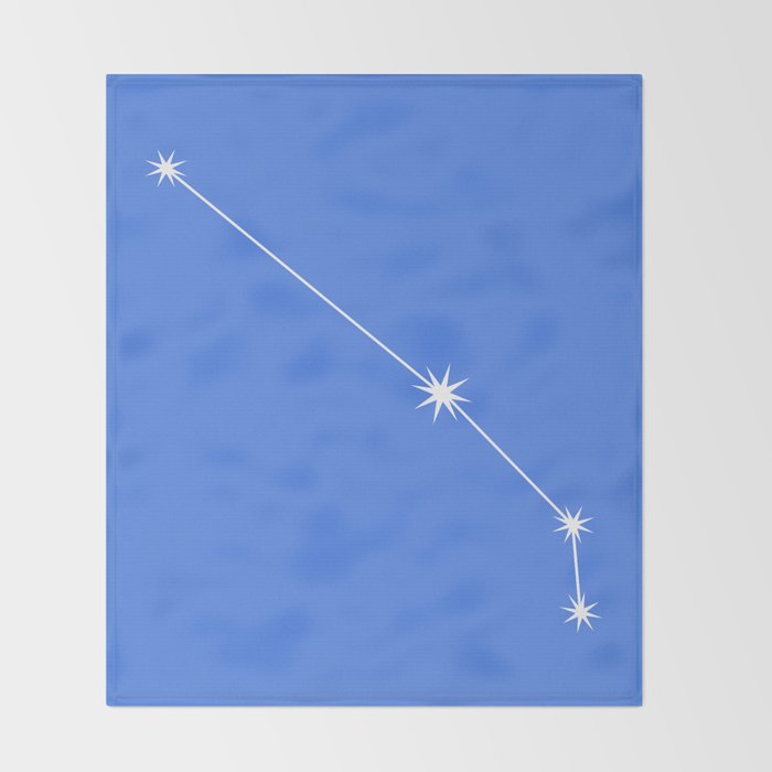 Aries Zodiac Star Constellation Line Art Bright Blue Throw Blanket Gallery Image 2