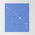 Aries Zodiac Star Constellation Line Art Bright Blue Throw Blanket Gallery Image 2