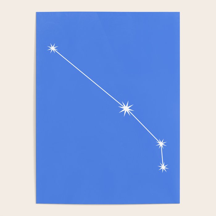Aries Zodiac Star Constellation Line Art Bright Blue Poster Gallery Image 4