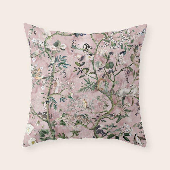Wild Future pink Throw Pillow Gallery Image 6