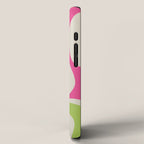 Retro Modern Liquid Swirl in Raspberry Pink and Lime Green iPhone Case Gallery Image 2