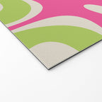 Retro Modern Liquid Swirl in Raspberry Pink and Lime Green Welcome Mat Gallery Image 2