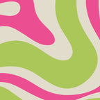 Retro Modern Liquid Swirl in Raspberry Pink and Lime Green Coffee Mug Gallery Image 2