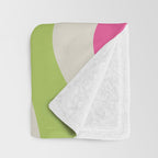 Retro Modern Liquid Swirl in Raspberry Pink and Lime Green Throw Blanket Gallery Image 3