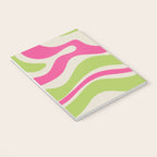 Retro Modern Liquid Swirl in Raspberry Pink and Lime Green Notebook Gallery Image 3
