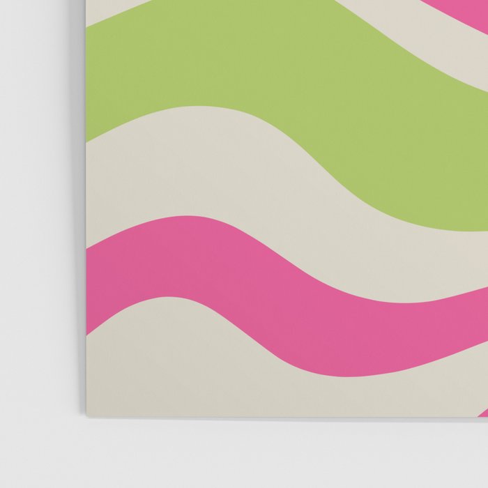 Retro Modern Liquid Swirl in Raspberry Pink and Lime Green Poster Gallery Image 3