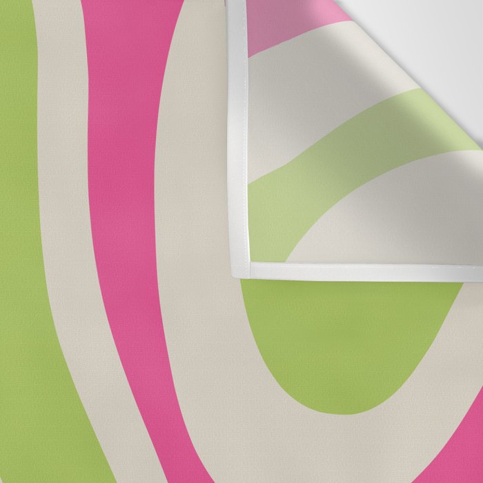 Retro Modern Liquid Swirl in Raspberry Pink and Lime Green Wall Tapestry Gallery Image 3
