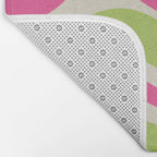 Retro Modern Liquid Swirl in Raspberry Pink and Lime Green Bath Mat Gallery Image 2