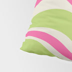 Retro Modern Liquid Swirl in Raspberry Pink and Lime Green Pillow Sham Gallery Image 4