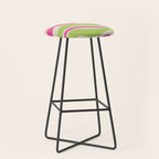 Retro Modern Liquid Swirl in Raspberry Pink and Lime Green Stool Gallery Image 1