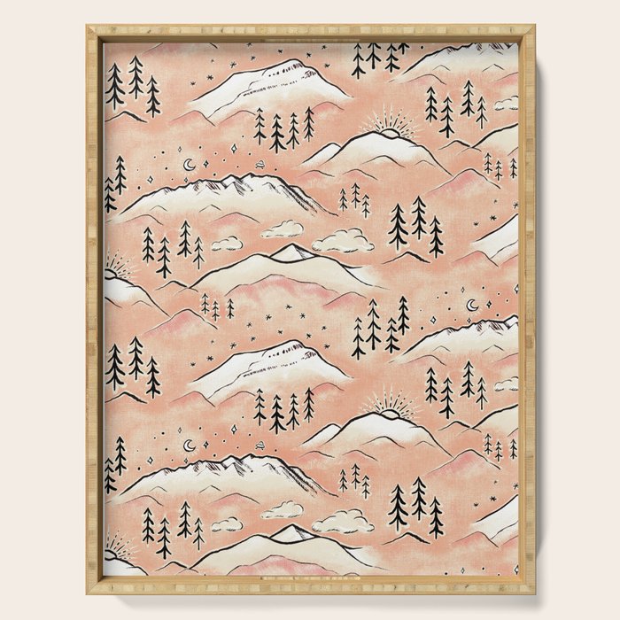 Monte Vista - peach Serving Tray Gallery Image 1