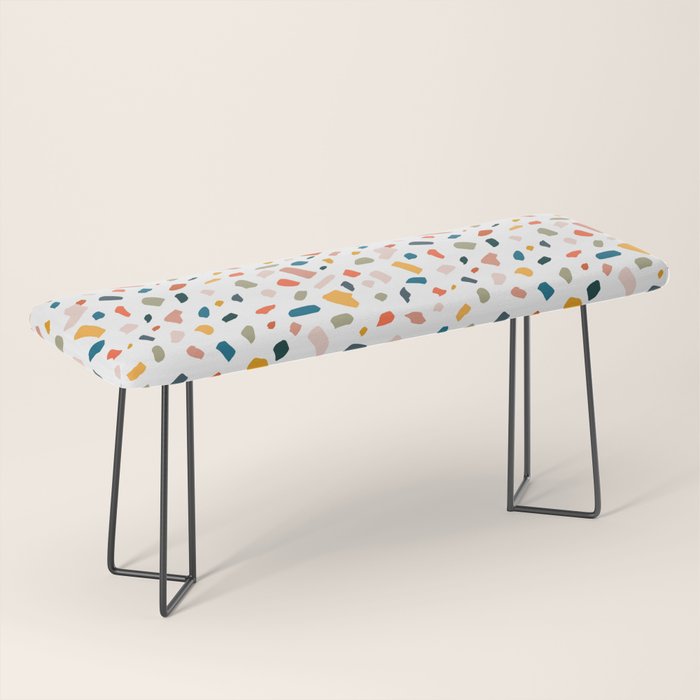 Terrazzo, Abstract Quirky Shapes Bohemian Modern Pattern Confetti Celebration Random Colorful Shapes Bench Gallery Image 1