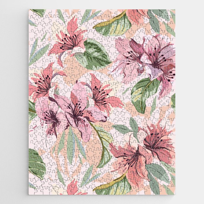 Pastel pink tropical bloom A Jigsaw Puzzle Gallery Image 1