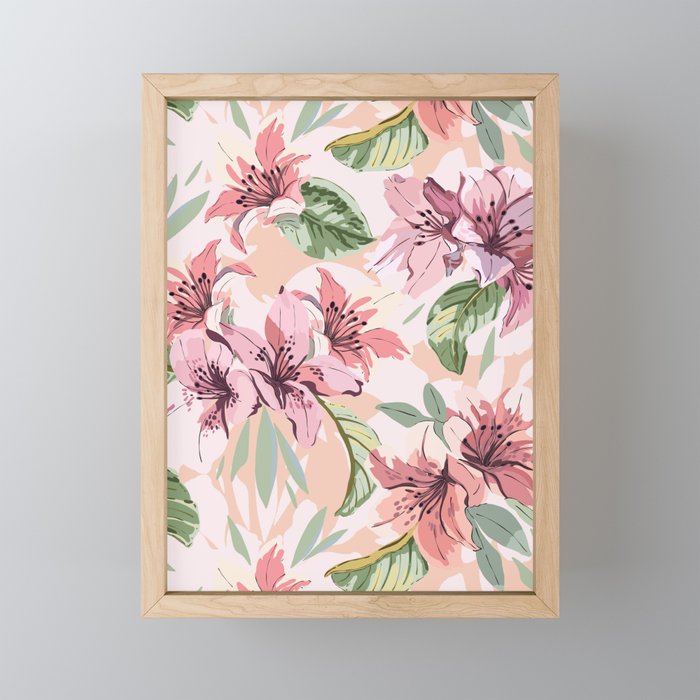 Pastel pink tropical bloom A Mini Art Print Gallery Image 1