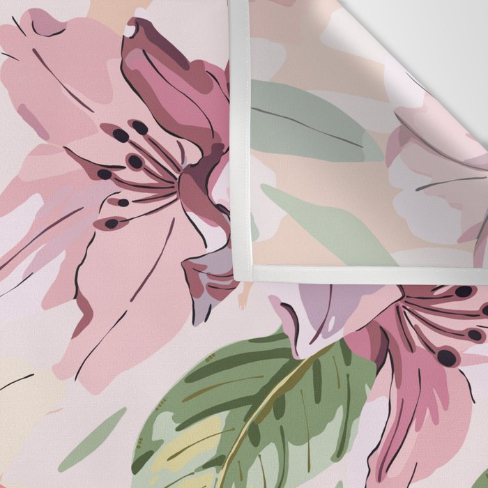Pastel pink tropical bloom A Wall Tapestry Gallery Image 3