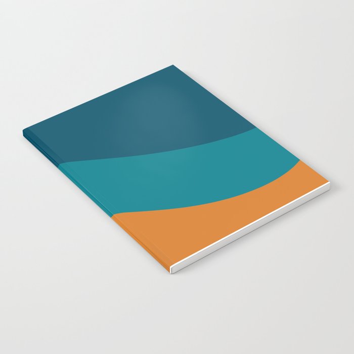 Moderna Bold Wave - Minimalism in Blue, Teal, and Orange Notebook Gallery Image 2