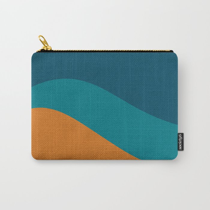 Moderna Bold Wave - Minimalism in Blue, Teal, and Orange Carry All Pouch Gallery Image 1