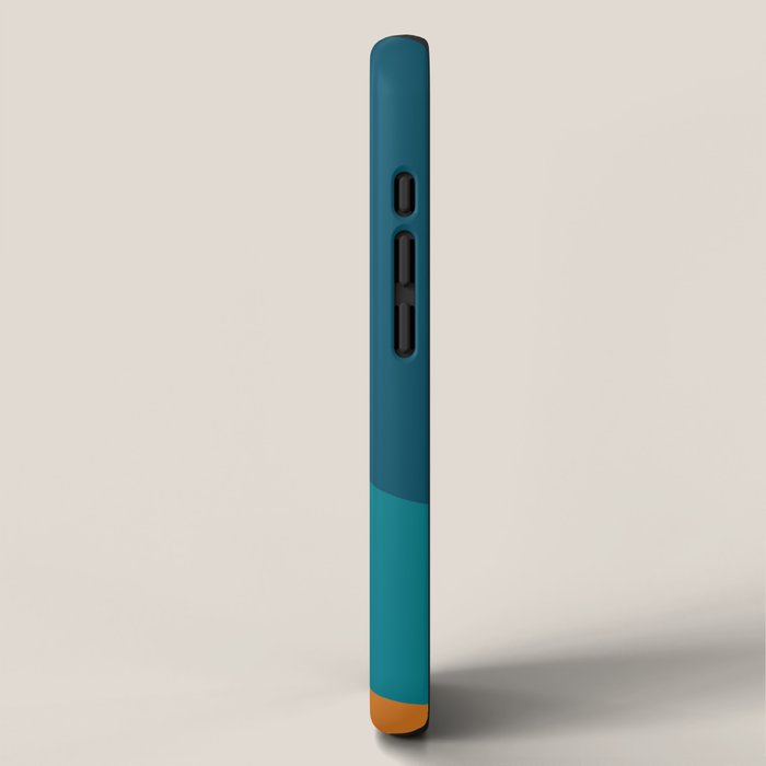 Moderna Bold Wave - Minimalism in Blue, Teal, and Orange iPhone Case Gallery Image 2