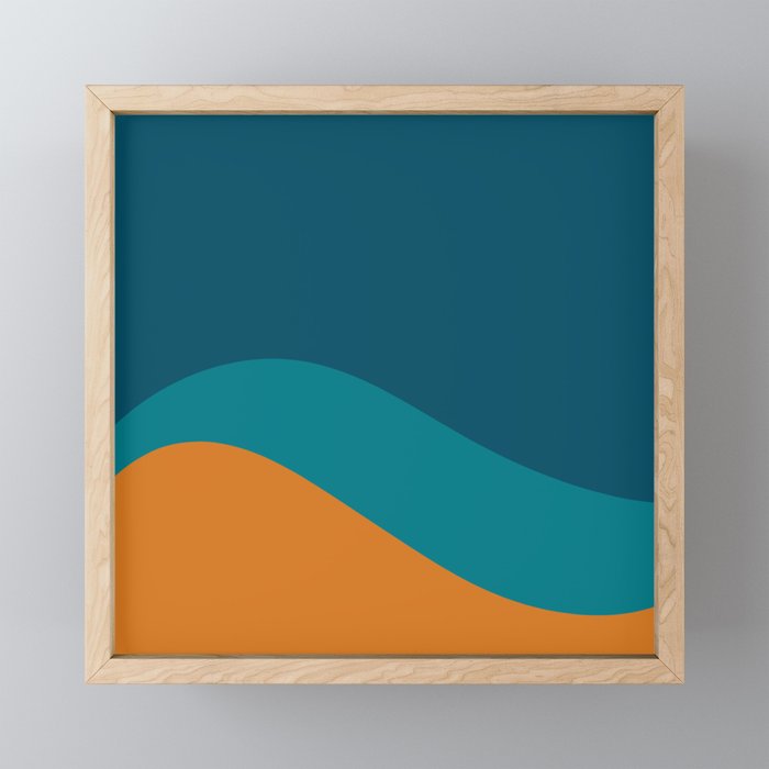 Moderna Bold Wave - Minimalism in Blue, Teal, and Orange Mini Art Print Gallery Image 1