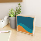 Moderna Bold Wave - Minimalism in Blue, Teal, and Orange Mini Art Print Gallery Image 2