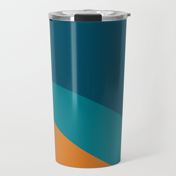 Moderna Bold Wave - Minimalism in Blue, Teal, and Orange Travel Mug Gallery Image 1