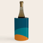 Moderna Bold Wave - Minimalism in Blue, Teal, and Orange Wine Chiller Gallery Image 2