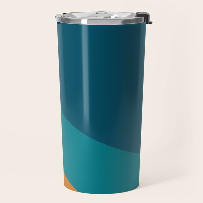 Moderna Bold Wave - Minimalism in Blue, Teal, and Orange Travel Mug Gallery Image 2