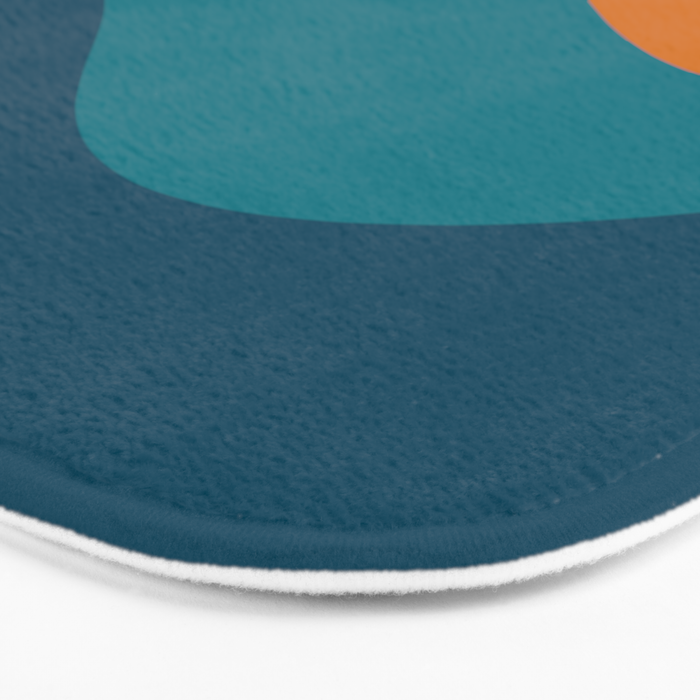 Moderna Bold Wave - Minimalism in Blue, Teal, and Orange Bath Mat Gallery Image 3