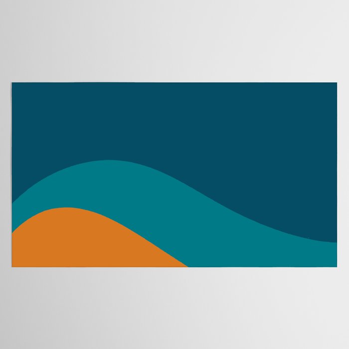 Moderna Bold Wave - Minimalism in Blue, Teal, and Orange Tablecloth Gallery Image 2
