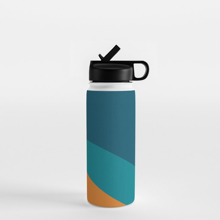 Moderna Bold Wave - Minimalism in Blue, Teal, and Orange Water Bottle Gallery Image 1