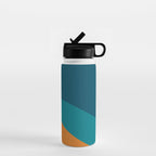 Moderna Bold Wave - Minimalism in Blue, Teal, and Orange Water Bottle Gallery Image 1